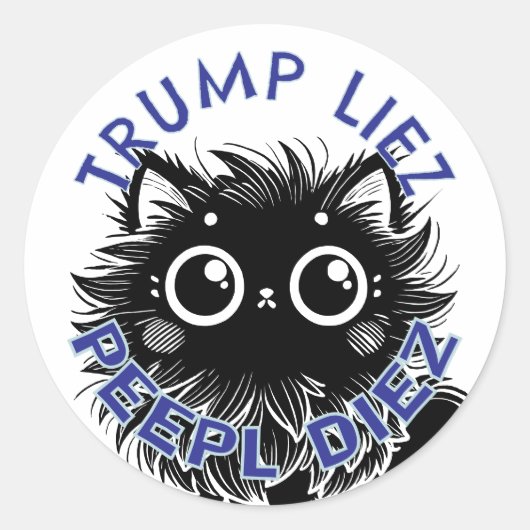 Sticker Rond Trump Lolcat (Devant)
