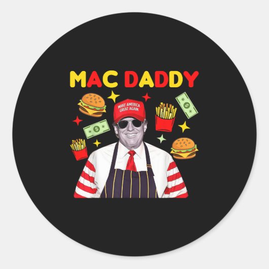 Sticker Rond Trump Mac Daddy (Devant)