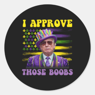 Sticker Rond Trump Mardi Gras Usa J'Approuve Ces 2