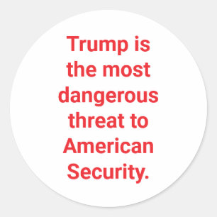 Sticker Rond Trump Menace L'Amérique Hankamer Artjunkhaus Paix