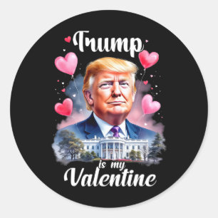 Sticker Rond Trump, mon patriote Valentin drôle, est le patriot