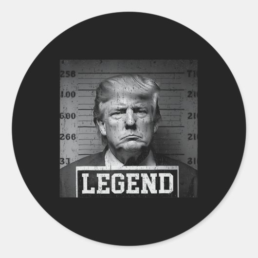 Sticker Rond Trump Mug Shot (Devant)