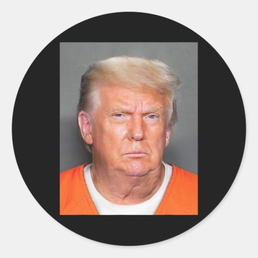 Sticker Rond Trump Mug Shot 1 (Devant)