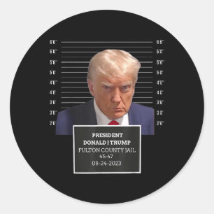Sticker Rond Trump Mug Shot Président Donald J Trump Mugshot 20
