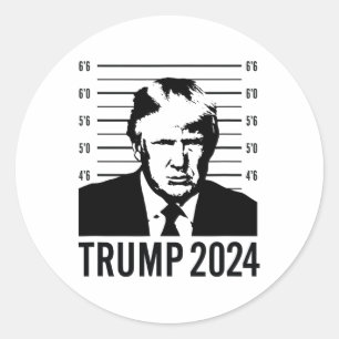 Sticker Rond Trump Mugshot Président 2024