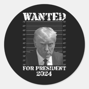 Sticker Rond Trump Pas Coupable Mug Tiré Recherché 2024 Pour Le