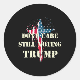 Sticker Rond Trump Patriotique American Flag Cr