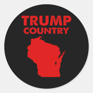 Sticker Rond Trump Pays Wisconsin Carte Rouge État Républicain