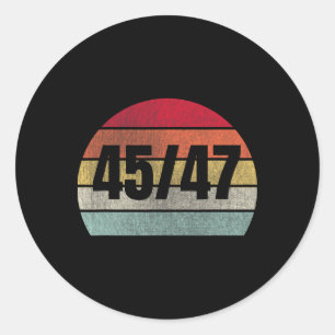 Sticker Rond Trump Président 2025 45 Et 47 Retro Vintage