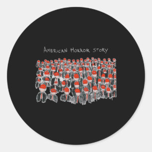 Sticker Rond Trump Président Usa Drapeau Halloween Horreur Hist