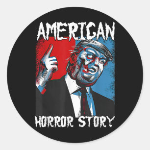 Sticker Rond Trump Président Usa Drapeau Halloween Horror Story