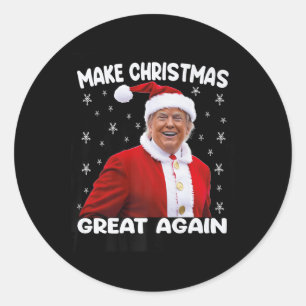 Sticker Rond Trump redonne à Noël sa grandeur Père Noël Trump 1