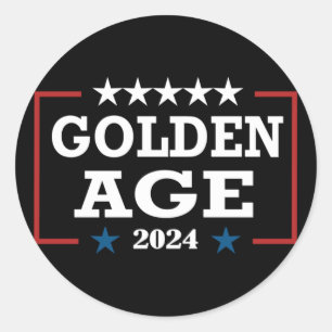 Sticker Rond Trump Remporte À Nouveau 2024 L'Âge D'Or De L'Amér