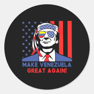 Sticker Rond Trump rend le Venezuela à nouveau grand _5
