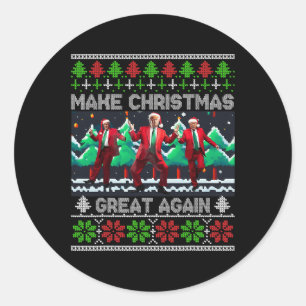 Sticker Rond Trump rend Noël super à nouveau laid