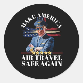 Sticker Rond Trump Rendre le voyage en avion à l'Amérique formi