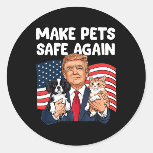 Sticker Rond Trump Rendre les animaux en sécurité à nouveau amu