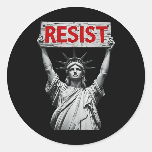Sticker Rond Trump résiste à la contestation anti-politique de  (Devant)