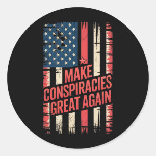 Sticker Rond Trump Ressuscite les Conspirations Encore Une Fois