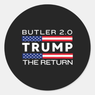 Sticker Rond Trump revient au rassemblement de Butler Fight Tru