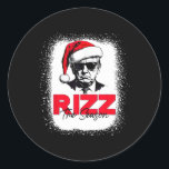 Sticker Rond Trump Rizz La Saison Noël Drôle Donald Trump<br><div class="desc">Trump Rizz La Saison Noël Drôle Donald Trump Noël</div>