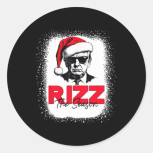 Sticker Rond Trump Rizz La Saison Noël Drôle Donald Trump