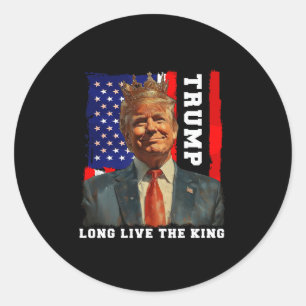 Sticker Rond Trump roi président vive le roi Trump