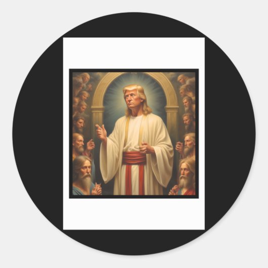 Sticker Rond Trump Sauveur (Devant)