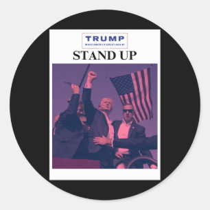 Sticker Rond Trump se lève 2025