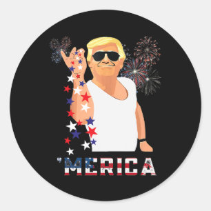 Sticker Rond Trump s'habille en 2024 Donald T, président des él