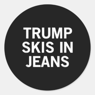 Sticker Rond Trump Ski En Jeans _3