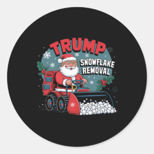 Sticker Rond Trump Snowflake Noël drôle Trump Snowplow Xma