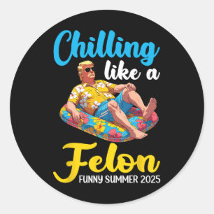 Sticker Rond Trump sur un flotteur de piscine se détendant comm