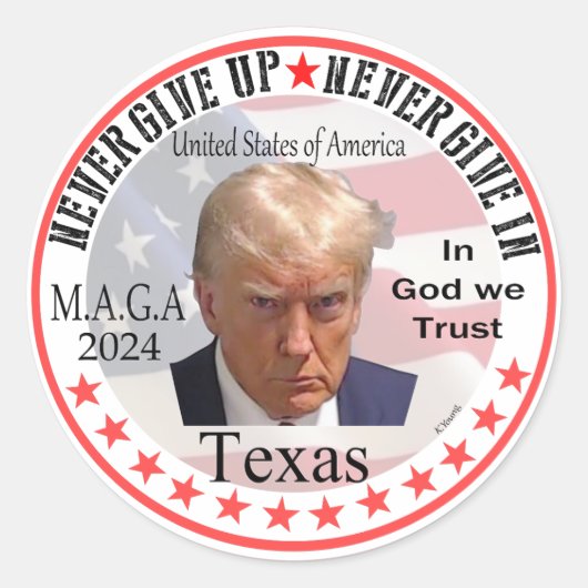 Sticker Rond Trump/Texas (Devant)
