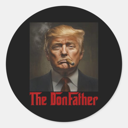 Sticker Rond Trump The Donfather - président Cool américain (Devant)