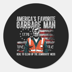 Sticker Rond Trump Trump, l'homme-poubelle favori de l'Amérique
