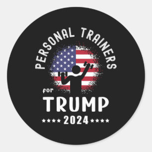 Sticker Rond Trump, Trump, Trump, Trainers pour Trump 2024