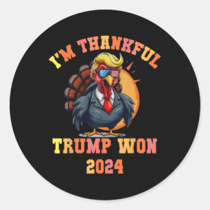 Sticker Rond Trump Turquie Mème drôle Je suis heureux que Trump