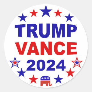 Sticker Rond Trump Vance 2024