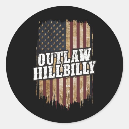Sticker Rond Trump Vance 2024 J.D. Vance Outlaw Hillbilly (Devant)