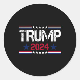 Sticker Rond Trump Vance 24, Trump For President 2024, Funny El