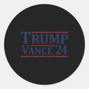 Sticker Rond Trump Vance 24 Vintage 2024
