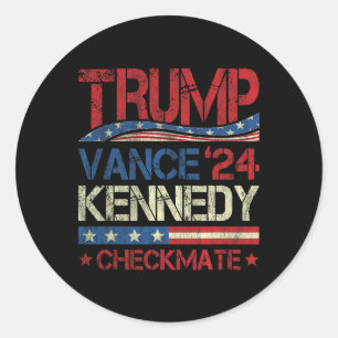 Sticker Rond Trump Vance Kennedy Échec et mat Élection Républic