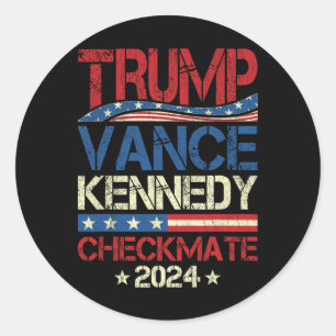 Sticker Rond Trump Vance Kennedy Échec et mat Élection Républic