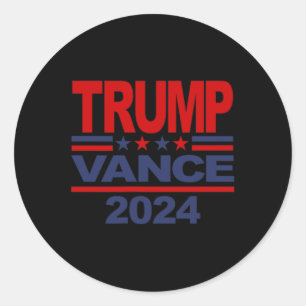 Sticker Rond Trump Vance L'Élection Présidentielle Front Et Ret