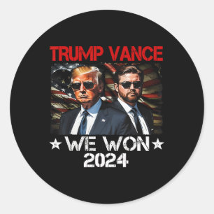 Sticker Rond Trump Vance Nous avons gagné Jour d'investiture 20