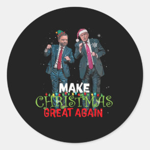 Sticker Rond Trump Vance Rendre Noël grand à nouveau la maison