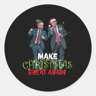 Sticker Rond Trump Vance Rendre Noël grand à nouveau la maison 