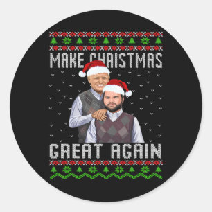 Sticker Rond Trump Vance T-shirts Frères rendent Noël de nouvea