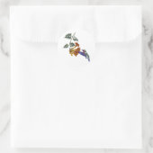 Sticker Rond Trumpet Creeper Ruby Throsé Hummingbird (Sac)